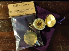 Flip Open Brass Engravable Glow Compass with Velvet Bag