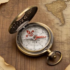 Antique Brass Compass, Retro Pocket Compass, Waterproof Survival Compass for