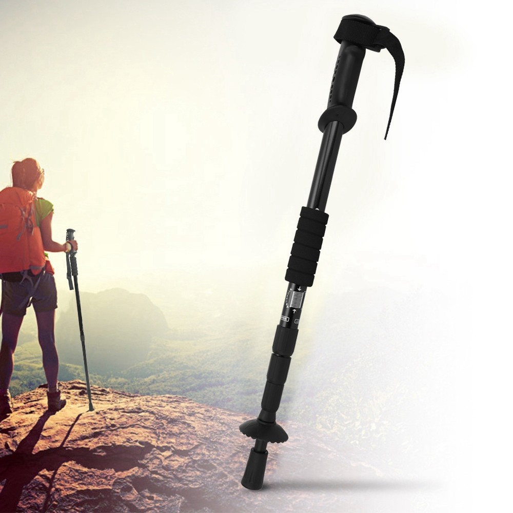 Outdoor Aluminium Alloy 4-Sections Suspension Trekking Pole For Climbing JJZZ