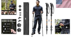 Cascade Mountain Tech Lightweight Aircraft-Grade Aluminum Trekking Poles with Ex
