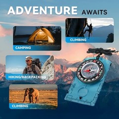 Compass Hiking Survival, Wilderness Survival Compass for Kids- Magnetic blue