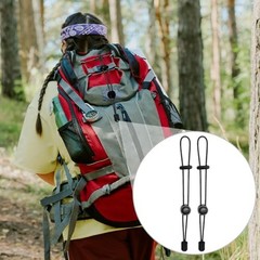 Verdial 2pcs Climbing Stick Holder, Reflective Adjustable Backpack Hiking