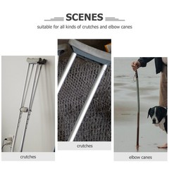 1 Set Durable Walking Crutch Pad Grey Tpr Non Slip Replacement Hand Grip Kit
