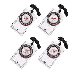 4 Pcs Outdoor Compass with Adjustable Declination,Magnifier,Ruler,Scale. Mult…