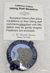 Zion National Park Great White Throne Walking Hiking Stick Medallion / Badge