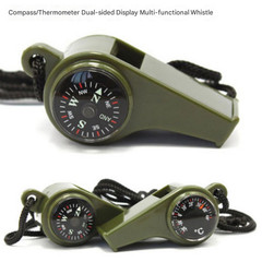 Outdoor Safety Whistle with Built-in For compass and Thermometer for Hiking