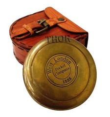 Authentic Vintage Style Brass Pocket Compass 1 Count (Pack of 1), Antique