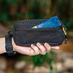 Black Purple Waist Bag Polyethylene Material 16.5 7.5 3.5 cm Portable Design