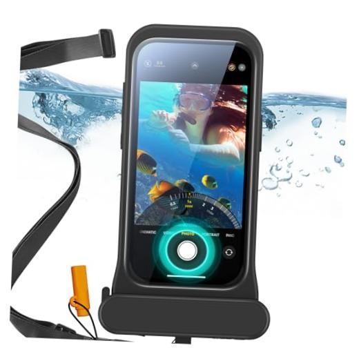 Waterproof Phone Pouch for iPhone 13 Pro / 14 Pro / 15 Pro, Underwater Black