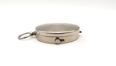VTG Japanese Compass Pocket Watch Style Black Dial Silver Tone Metal Japan 1