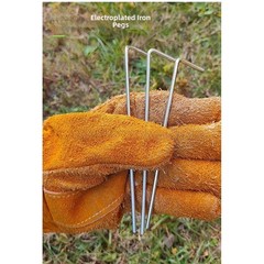 100PCS Heavy Duty Iron Ground Pegs 18.3cm Galvanized for All Weather Camping