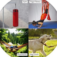 Carabiner Clip 4 Pac 855lbs 3″ Heavy Duty Carabiners For Hammocks Camping Black