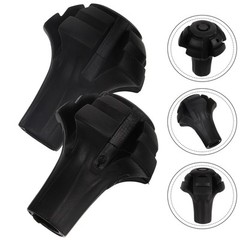 2 Pcs Plastic Trekking Pole Tips Replacement Hiking Poles Feet Accessories Black
