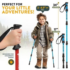 Kids Hiking Poles by USA Brand – Lightweight Collapsible Kids Walking Stick w…