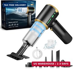 Cordless Car Vacuum Cleaner: Handheld Vacuum with 𝟏𝟔𝟎𝟎𝟎𝐏𝐚 Strong Suction,