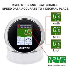 GPS Speedometer 85mm 3-3/8″ Digital Boat GPS Speedometer Gauge Waterproof Black