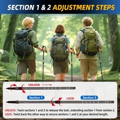 2 PCS Trekking Poles Hiking Collapsible Lightweight Aluminum Seniors Climbing