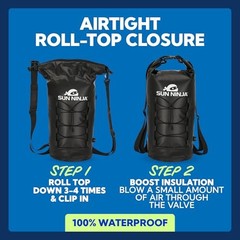 Floating Dry Bag Cooler – Roll Top Leak Proof Closure, Collapsible,