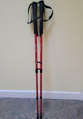 The Fit Life Hiking/Trekking/Walking Sticks | Red Aluminum Adjustable Poles