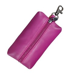 Leather Car Key Case Holder, Auto Smart Key Fob Protector Pouch with Violet