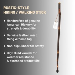 wooden walking and hiking stick Ole Hickory 48 inch