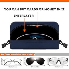 Extra Large Tactical Molle Sunglasses Case Anti-Shock Semi-hard Navy Blue