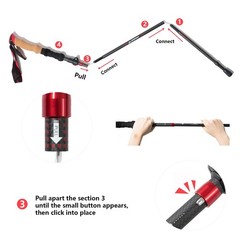 BISINNA Carbon Fiber Trekking Poles Cork Handle Quick Lock Pair