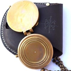 Thoreau Go Confidently Quote Engraved Nautical Compass With Stamped Leather Gift