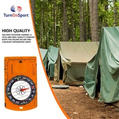 TurnOnSport Orienteering Compass for Hiking, Backpacking & Camping – Advanced…