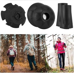 6 Pcs Walking Stick Tips Set – Rubber, Mud & Snow Baskets for Trekking Poles …