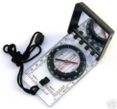 New Sighting Mirror Compass Model C102 w/ Acrylic Clear Plate Lanyard