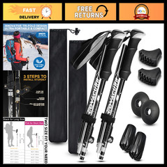 Collapsible Trekking Poles – Lightweight Aluminum Hiking Sticks, Telescopic & Fo