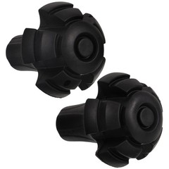 2 Pcs Plastic Trekking Pole Tips Replacement Hiking Poles Feet Accessories Black