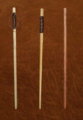 1 in. Hickory Hiking Staff With leather Handle and Wrist Strap. 40 in. to 60 in.