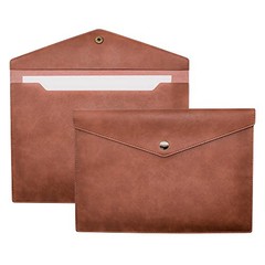 1 Piece PU Leather File Folders A4 Document Holder File Envelope Brown
