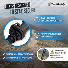 TrailBuddy 3K Carbon Fiber Hiking Poles – Fiber, Black Raven