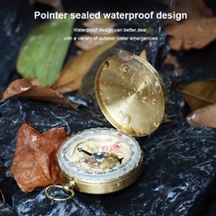 Antique Style Brass Compass with Luminous Dial, Perfect for Camping & Survival
