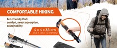 Trek-Z Cork Grip Trekking Poles – Lightweight Folding Hiking Poles, Adjustable