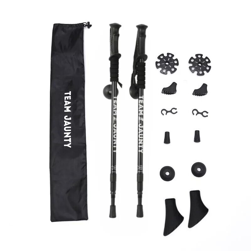 Pair of 2 Trekking Poles Walking Hiking Sticks Anti-shock Adjustable Alpenstock