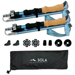 SOLA Collapsible Hiking Trekking poles Lightweight Foldable Walking Sticks