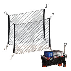 Utility Cart Net 92x74cm Elastic Nylon Mesh with 4 Hooks for Camping Garden