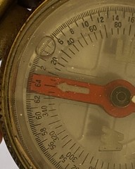 Vintage Lensatic Engineer Directional Compass Brass/Military? Liquid Filled Edge