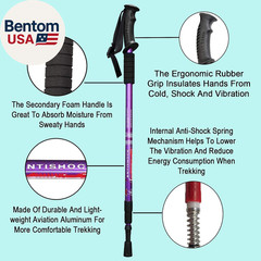 Hiking Trekking Poles, 2 Pack Collapsible, Lightweight, anti Shock, Walking Stic