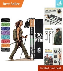 Ultra-Light Carbon Fiber Trekking Poles – 7.6 oz, 55 Inch Adjustable Hiking Gear