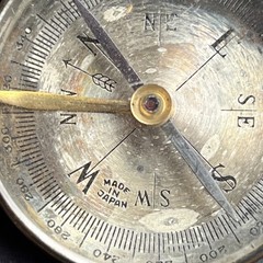 VTG Japan Pocket Compasses Set Of 2 Brass and Metal Working Floating Dial Set