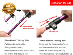 Aluminum Collapsible Ultralight Travel Trekking Hiking Pole for Men and Women