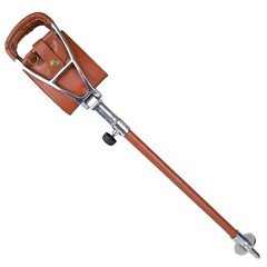 Outdoor Shooting Stick Spectator Adjustable Leather Walking Stick Fishing Stool