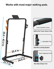 Walking Pad Handle Bar Attachment Only, Compatible with Walking Pads 22.4″ Wide,