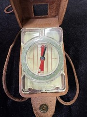 RARE Vintage Barigo Acrylic Glass Compass w/ Mirrored Leather Case – German Made