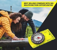 TurnOnSport Orienteering Compass, Advanced Scout Compass for Hiking and Camping